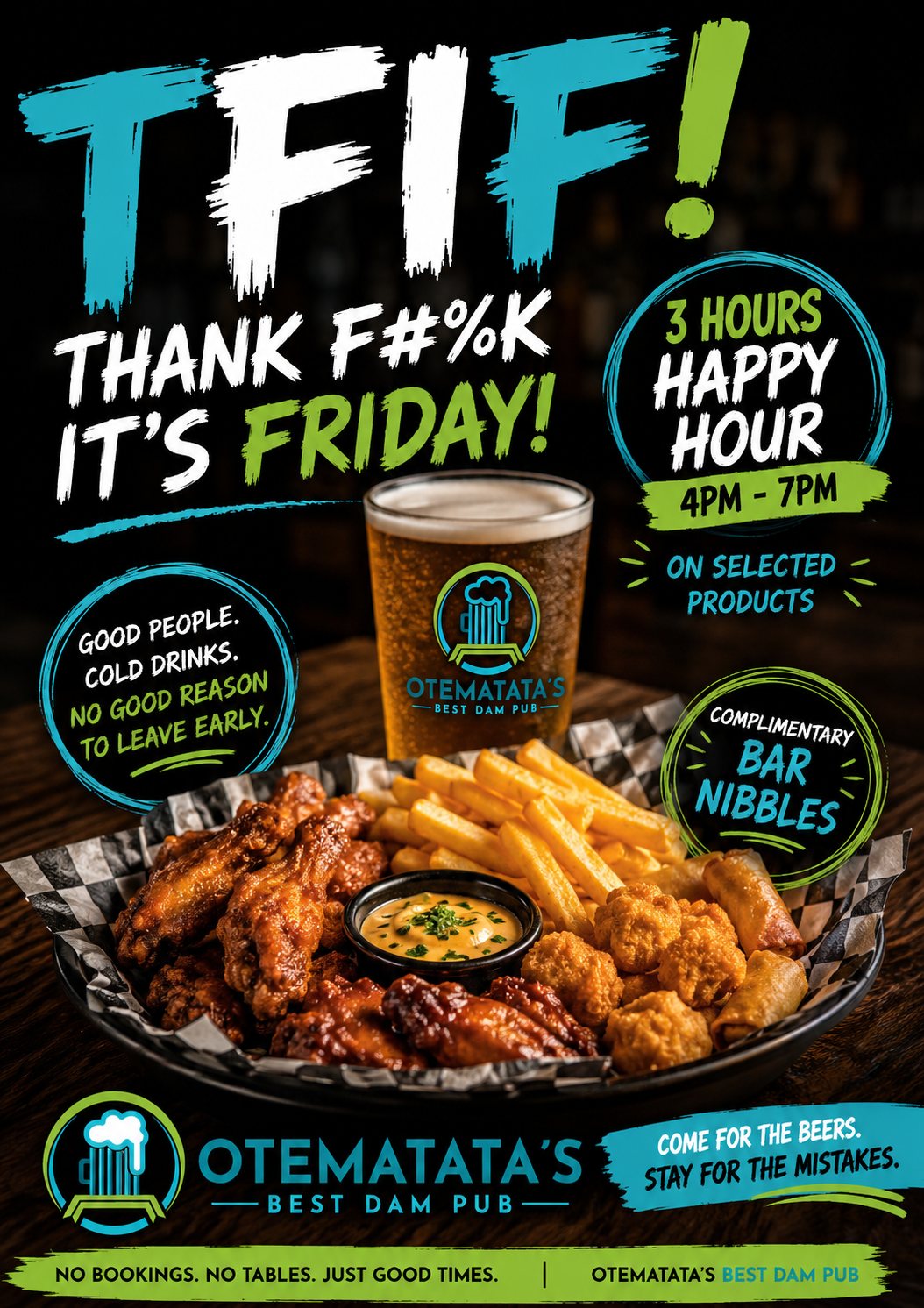 Thank F#%K It's Friday — Three-hour happy hour
